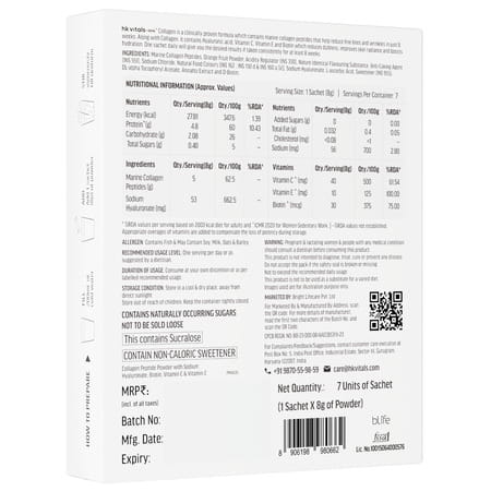 Hk Vitals Skin Radiance Marine Collagen Supplement (Orange | Pack Of 7)