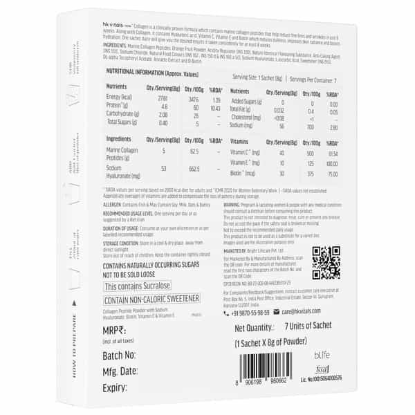 Hk Vitals Skin Radiance Marine Collagen Supplement (Orange | Pack Of 7)