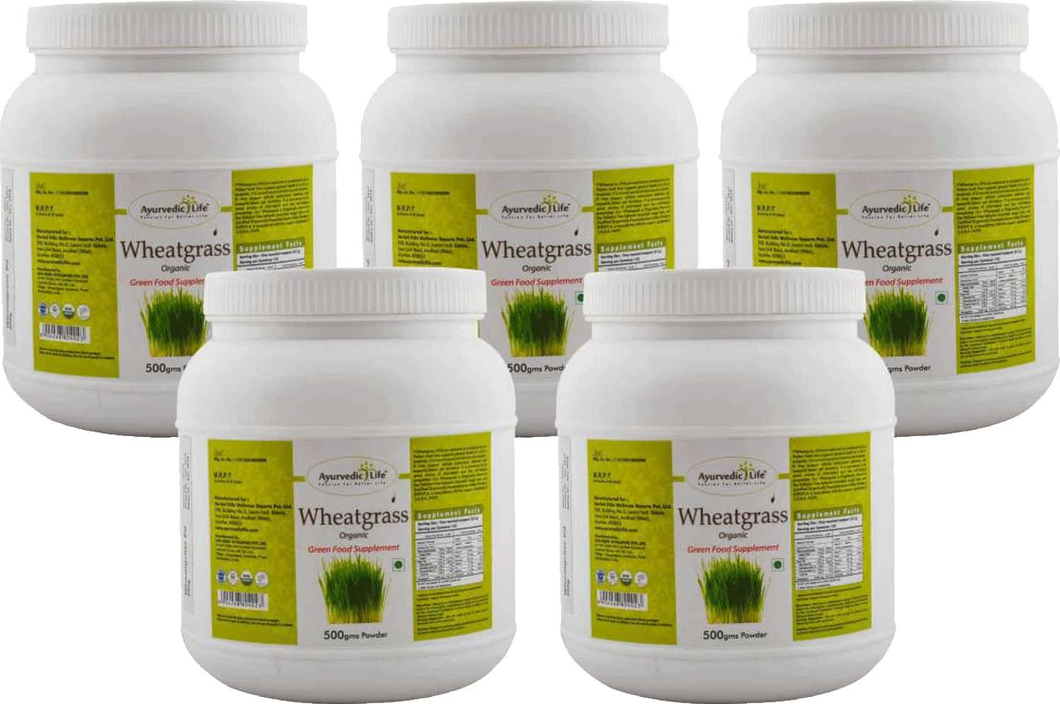 Ayurvedic Life Wheatgrass 500gms Powder (pack Of 5)