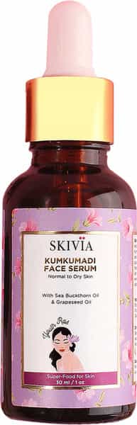 Skivia Kumkumadi Face Serum With Sea Buckthorn Oil & Vitamin E - 30Ml|Reduces Dark Spots|Unisex