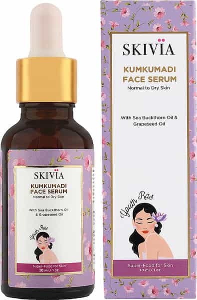 Skivia Kumkumadi Face Serum With Sea Buckthorn Oil & Vitamin E - 30Ml|Reduces Dark Spots|Unisex