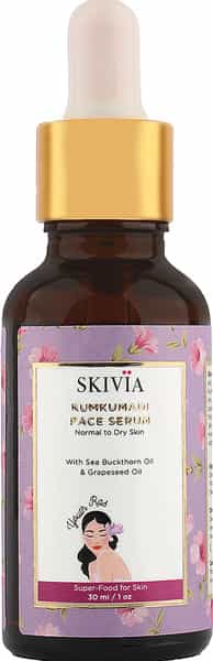 Skivia Kumkumadi Face Serum With Sea Buckthorn Oil & Vitamin E - 30Ml|Reduces Dark Spots|Unisex