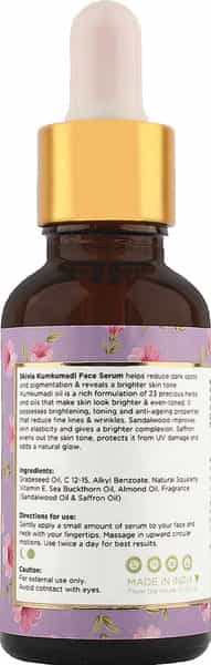 Skivia Kumkumadi Face Serum With Sea Buckthorn Oil & Vitamin E - 30Ml|Reduces Dark Spots|Unisex