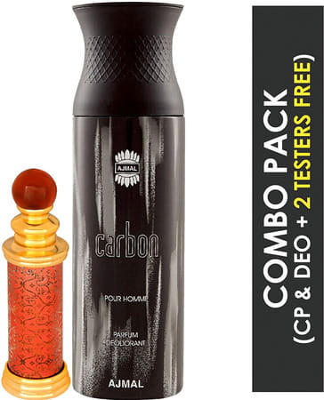 Ajmal Classic Oud Cp Oil Oudh 10ml For Unisex And Carbon Homme Deodorant 200ml For Men
