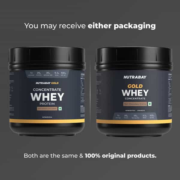 Nutrabay Gold 100% Whey Protein Concentrate Rich Chocolate Creme - 500G