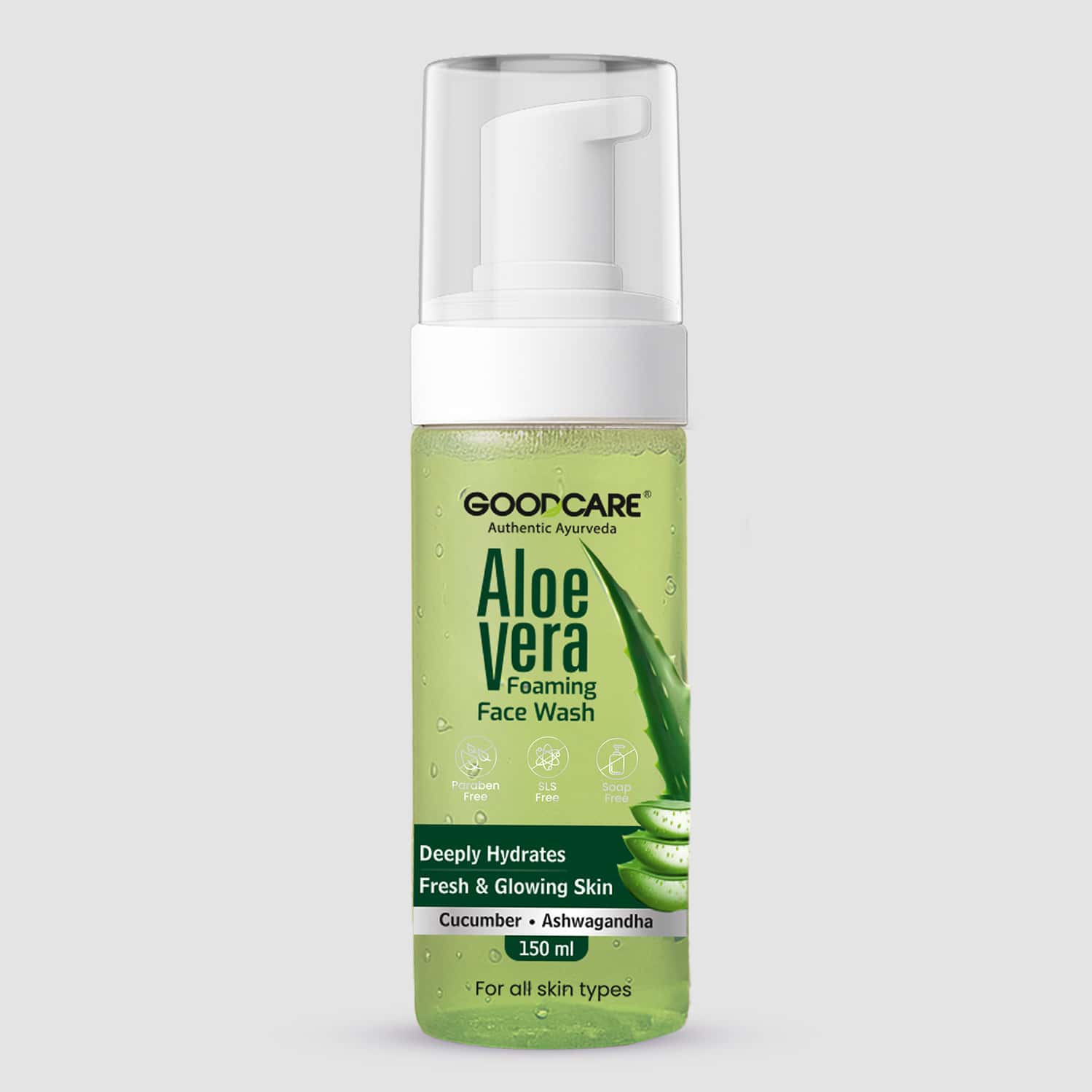 Goodcare Aloe Vera Foaming Face Wash | Soap | Sls & Paraben Free | All Skin Types - 150ml