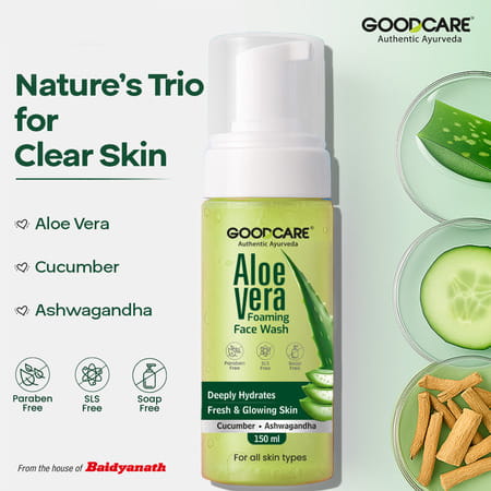 Goodcare Aloe Vera Foaming Face Wash | Soap | Sls & Paraben Free | All Skin Types - 150Ml