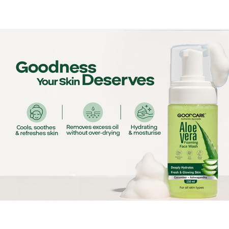 Goodcare Aloe Vera Foaming Face Wash | Soap | Sls & Paraben Free | All Skin Types - 150ml