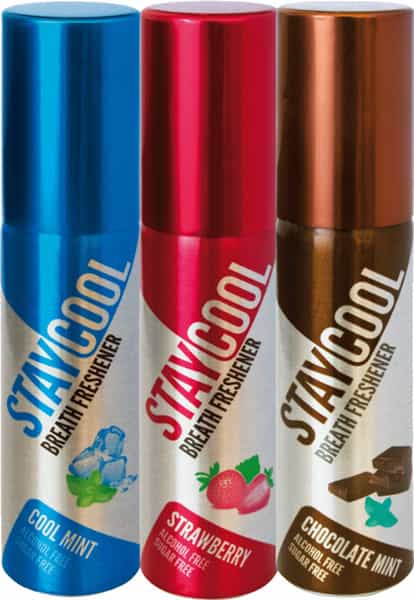 Staycool Breath Freshener Spray - Cool Mint Strawberry Chocolate Mint - Pack Of 3