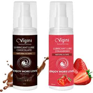 Vigini Intimate Chocolate + Strawberry Lubricant Personal Lube Water Based Gel For Long Lasting Time