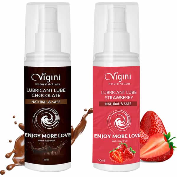 Vigini Intimate Chocolate + Strawberry Lubricant Personal Lube Water Based Gel For Long Lasting Time