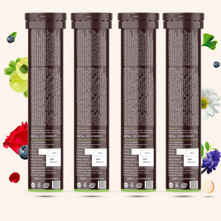 Vegan Greens Skin Vitamins 37 Ingredients, Herbs +Hyaluronic Acid, Ala, Vit. E &C 100 Effer., Orange