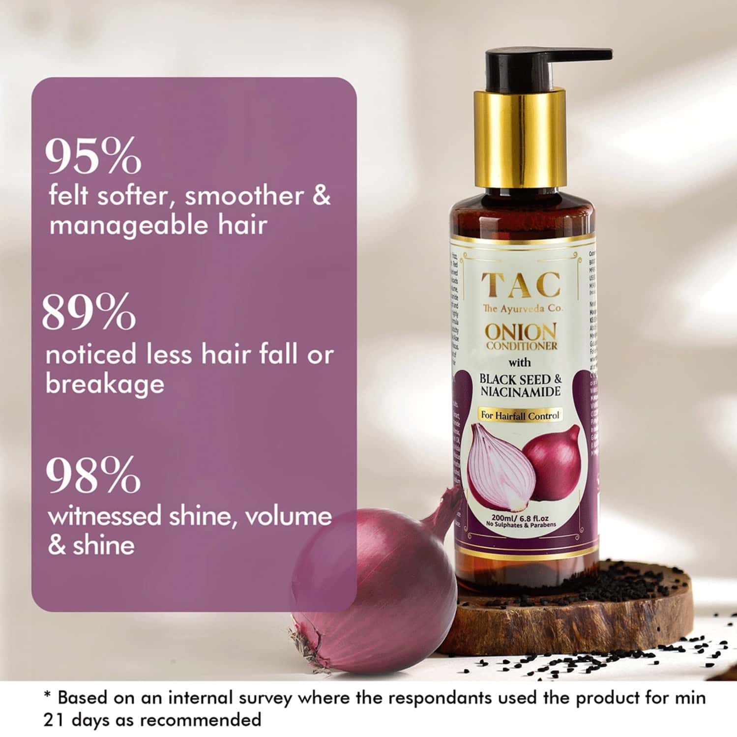 Buy TAC THE AYURVEDA CO. ONION WITH BLACK SEED & NIACINAMIDE HAIR