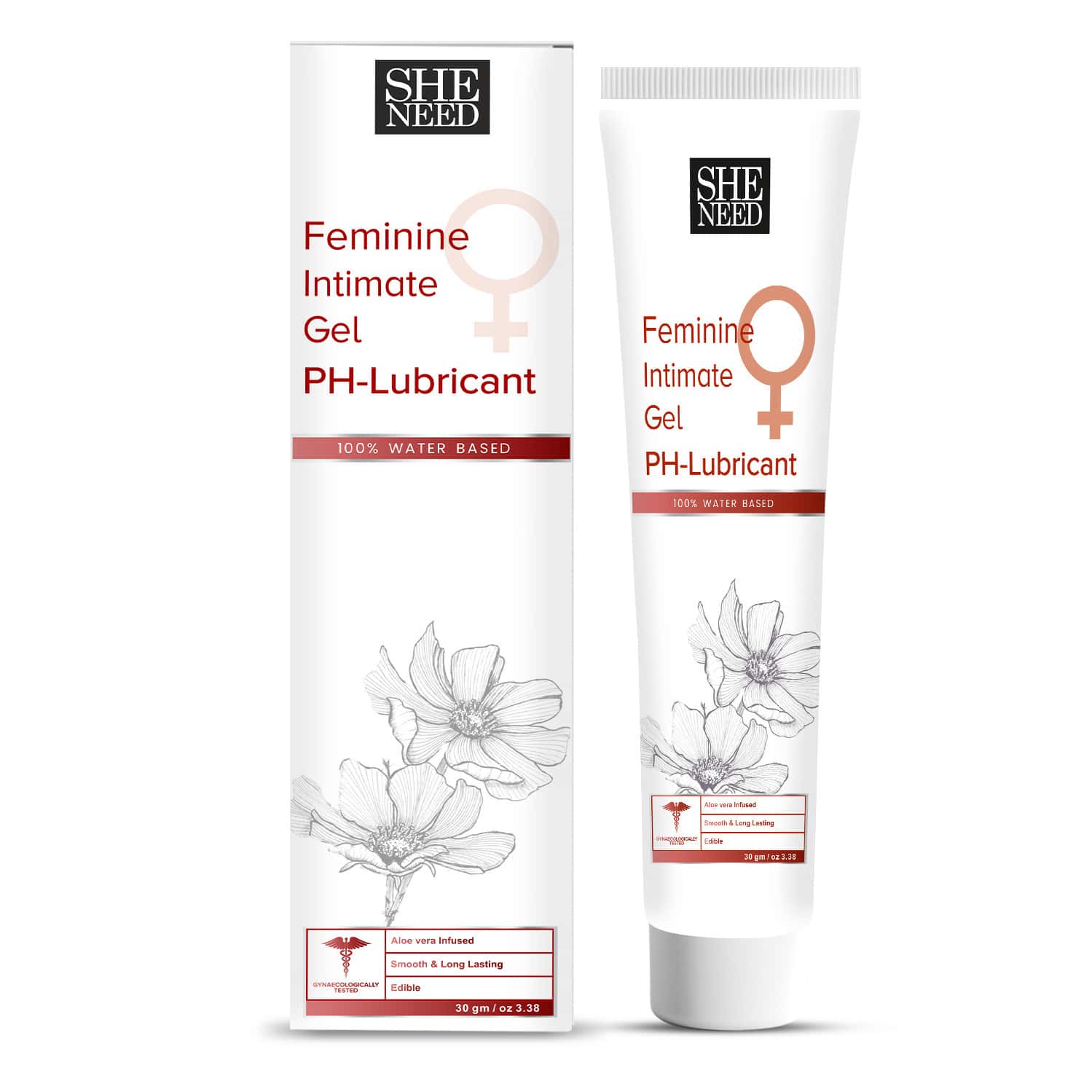 Sheneed Intimate Water Based Lube | Women | Non-Sticky | Stain-Free Skin Friendly Ph Balanced 30 Ml
