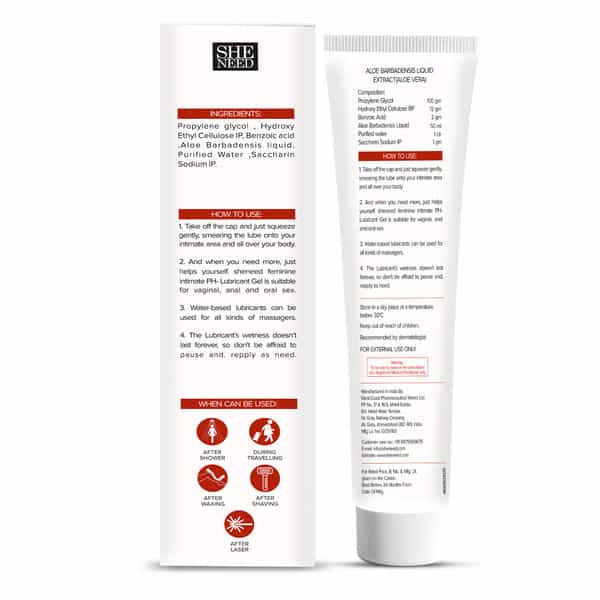 Sheneed Intimate Water Based Lube | Women | Non-Sticky | Stain-Free Skin Friendly Ph Balanced 30 Ml