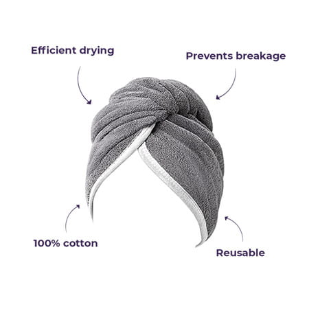 Sanfe Selfly Hair Wrap Towel - 1 Piece Ultra Soft & Absorbent Hair Wrap | Hair Turban Towel