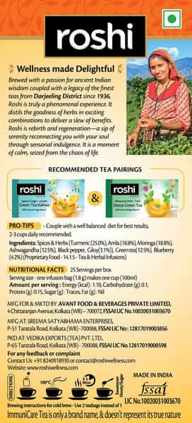 Roshi Immunicare Green Tea - 25 Tea Bags