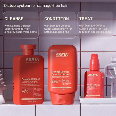 Arata Super Conditioner | Vegan Keratin & Rice Water | Repairs & Softens Hair | 200 Ml