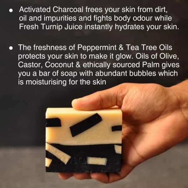 Soulflower Deodorizing Charcoal Soap 150Gm