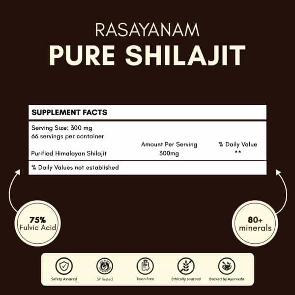 Rasayanam Pure Shilajit |75% Fulvic Acid For Energy & Stamina|20G Pack Of 1
