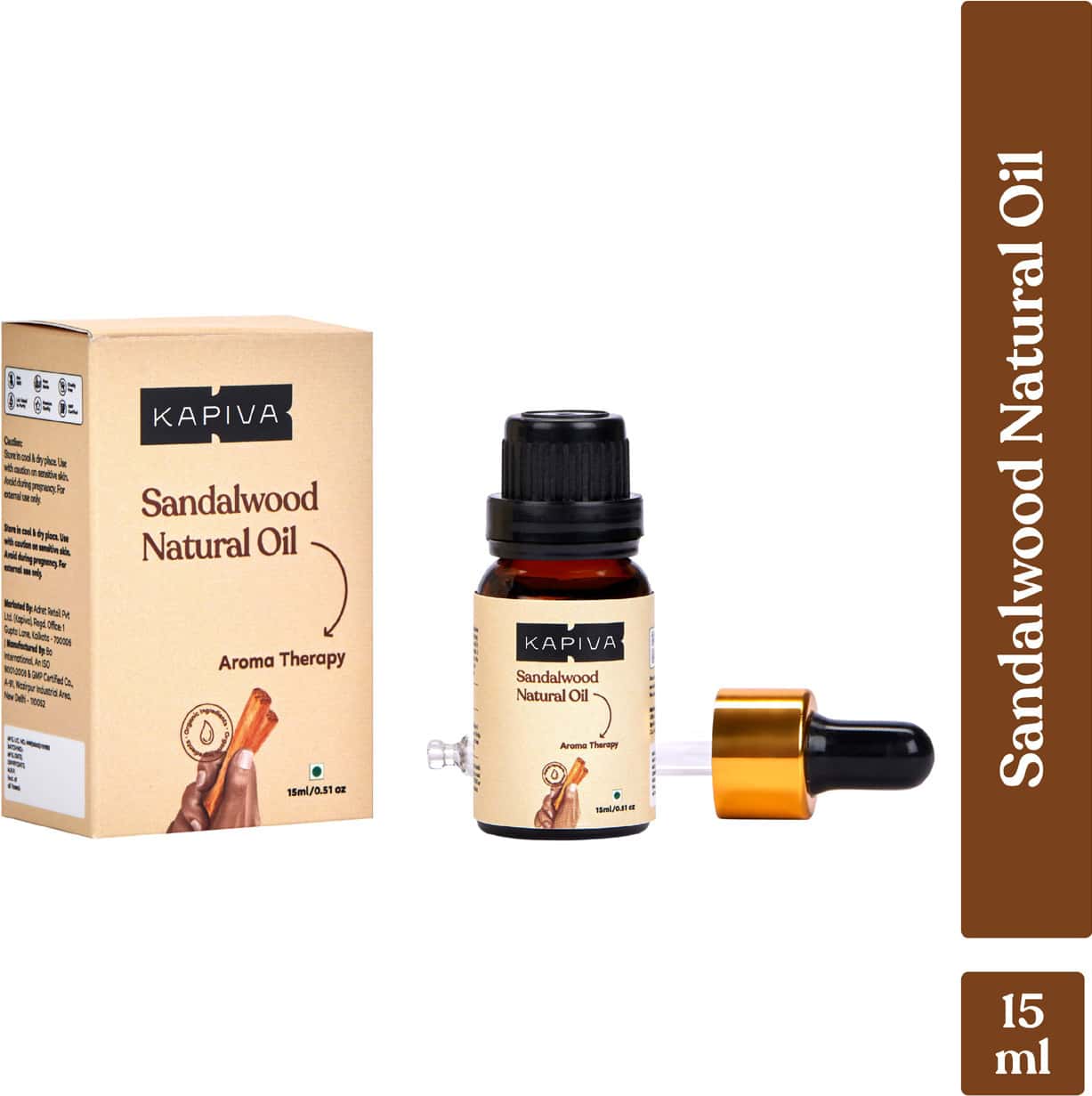 Kapiva Sandalwood Natural Oil Aroma Therapy 15 Ml