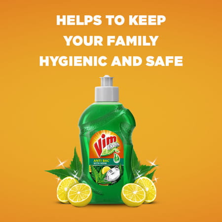 Vim Dishwash Anti Bac Liquid Neem - 250Ml