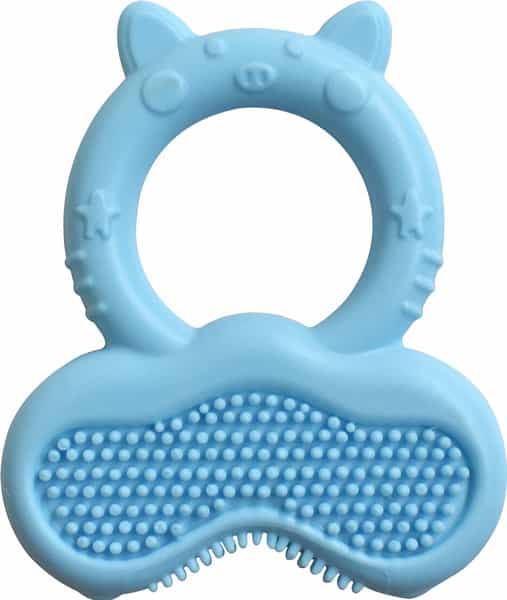Luvlap Silicone Baby Teether With Bristles Teething Toy For Infants & Babies Blue