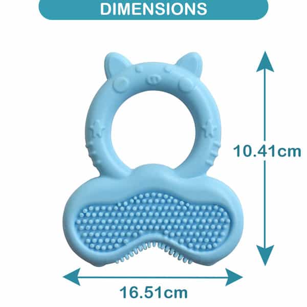 Luvlap Silicone Baby Teether With Bristles Teething Toy For Infants & Babies Blue