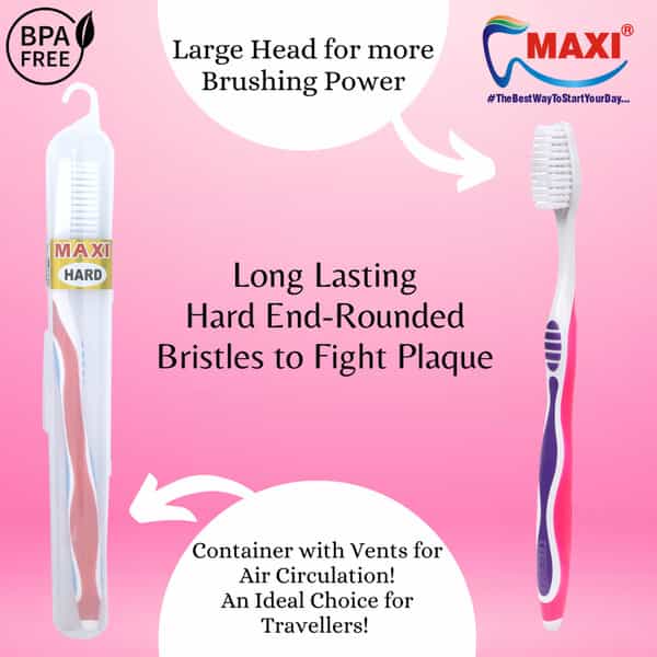 Maxi Candy Hard Toothbrush Travel Pack (Pack Of 4)
