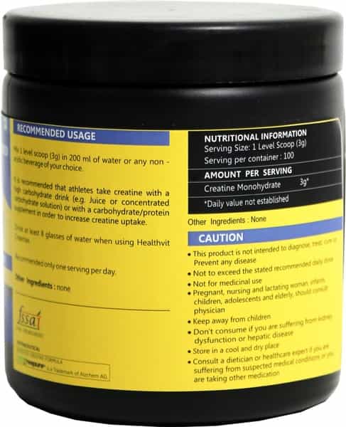 Healthvit Fitness Creamax Creapure German - 300 Grams Powder (Unflavored)