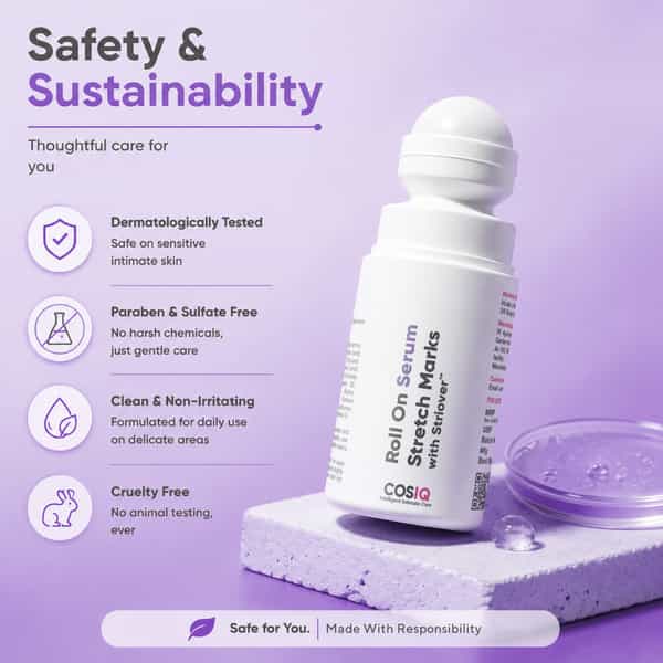 Cos-Iq Stretch Marks Removal Roll-On Serum With Striover - Scar Removal | 40Ml