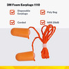 3m Corded Disposable, 1110 Ear Plugs, Extra Soft, Reusable Earbuds Noise Cancellation (Pack Of 20)