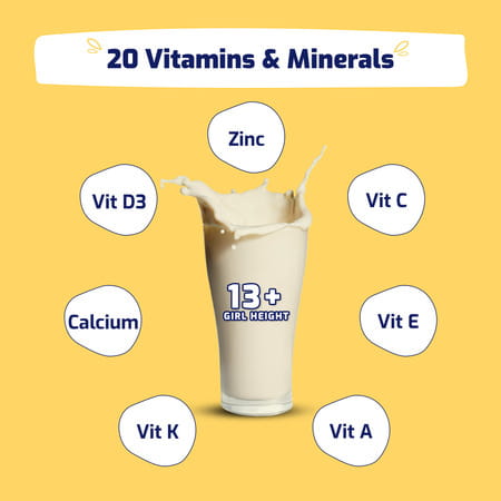 Gritzo Supermilk Height+ Drink Mix For Girls (13+ Yrs) | 400g | Creamy Vanilla