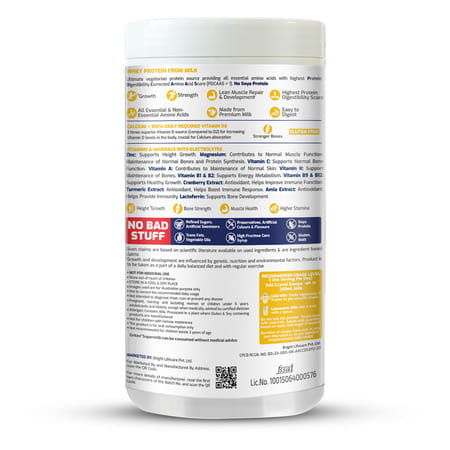 Gritzo Supermilk Height+ Drink Mix For Girls (13+ Yrs) | 400g | Creamy Vanilla