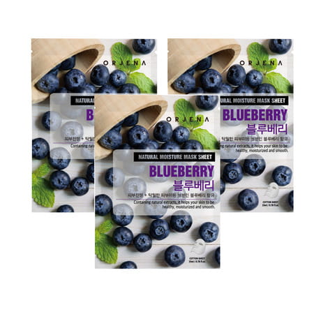 Orjena Natural Moisture Mask Sheet Blueberry - Pack Of 3