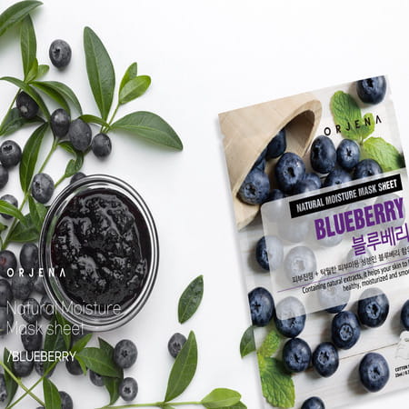 Orjena Natural Moisture Mask Sheet Blueberry - Pack Of 3