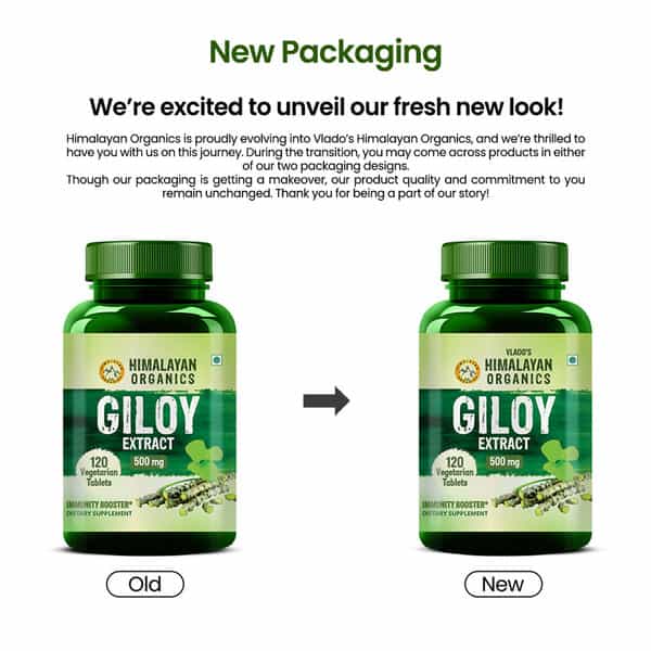 Vlado's Himalayan Organics Giloy Extract | Immunity Booster | 120 Veg Tablets
