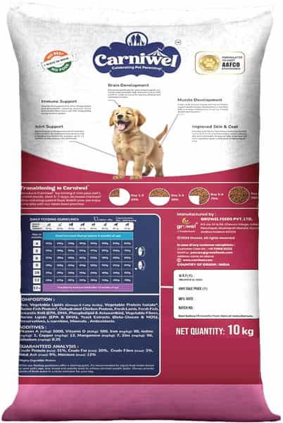 Carniwel Fresh Lamb Puppy Dry Dog Food 10 Kg | Natural Ingredients For Healthy Skin & Coat