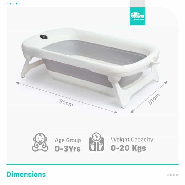 R For Rabbit Bubble Double Smart Baby Bath Tub - Grey White