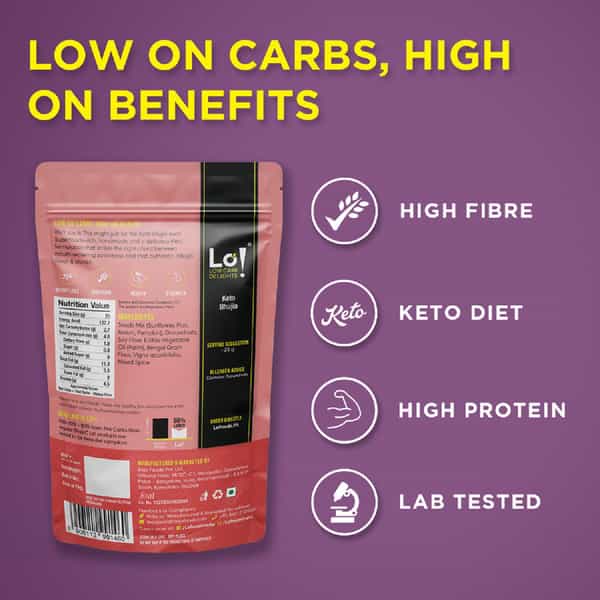 Lo! Low Carb Delights - Keto Bhujia (400G) | Only 2.7G Net Carb | Aloo Bhujia Sev Style (2 X 200G)