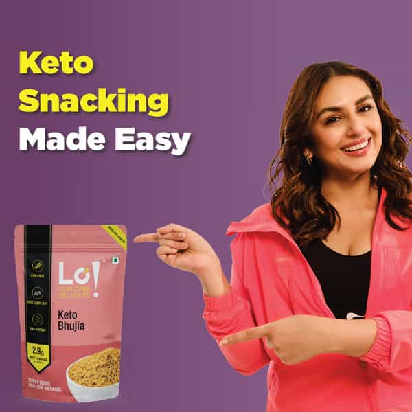 Lo! Low Carb Delights - Keto Bhujia (400G) | Only 2.7G Net Carb | Aloo Bhujia Sev Style (2 X 200G)
