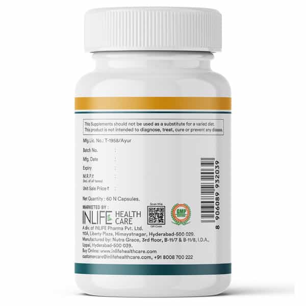 Inlife Turmeric Oil Ginger Oil Garlic Oil Capsule Heart Health Supplement Men Women-60 Veg Capsules