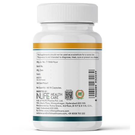 Inlife Turmeric Oil Ginger Oil Garlic Oil Capsule Heart Health Supplement Men Women-60 Veg Capsules