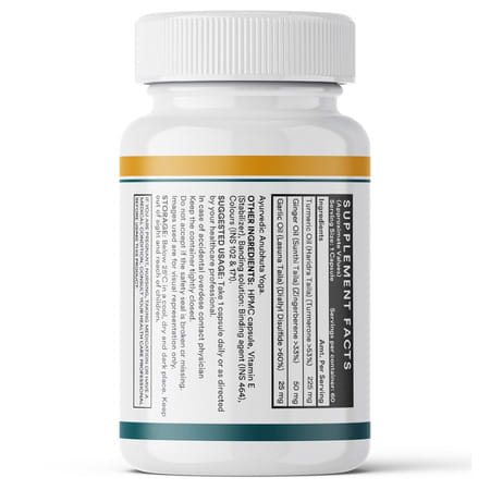 Inlife Turmeric Oil Ginger Oil Garlic Oil Capsule Heart Health Supplement Men Women-60 Veg Capsules