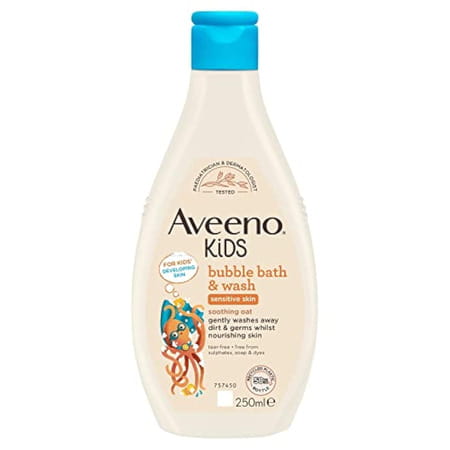 Aveeno Baby Kids Bubble Bath & Wash Enriched With Soothing Oat Extract 250 Ml