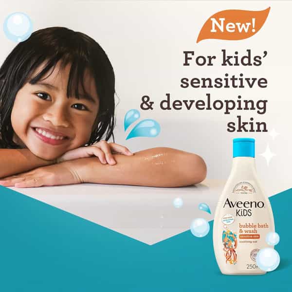 Aveeno Baby Kids Bubble Bath & Wash Enriched With Soothing Oat Extract 250 Ml