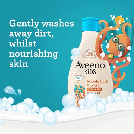 Aveeno Baby Kids Bubble Bath & Wash Enriched With Soothing Oat Extract 250 Ml