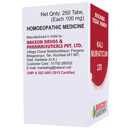 Baksons Homoeopathy Kali Muriaticum Biochemic Tablet 12X 250 No's