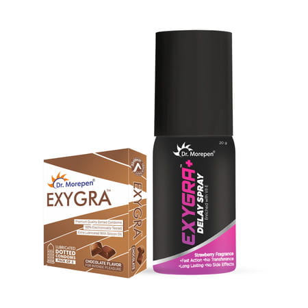 Dr. Morepen Combo Of Exygra Condoms & Exygra+ Spray Delay Spray