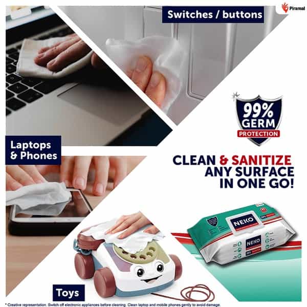 Neko ( Sanitising Disinfectant ) Wipes - Large Pack Of 80